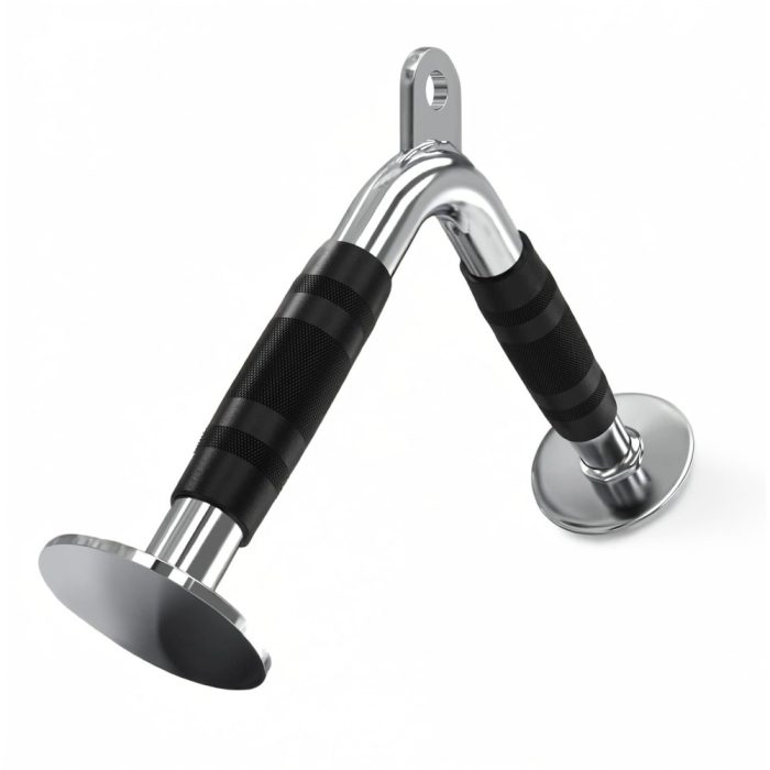 PUMP-KING V-Shaped Bar Press Down Bar Cable Attachments Multi Gym Attachment Pro Tricep V-Bar with Grip Revolving Non Slip Handle Bar