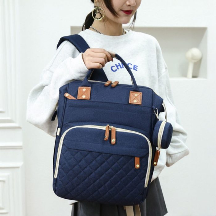 Ergonomic Waterproof Diaper Bag Backpack with Insulated Bottle Pockets
