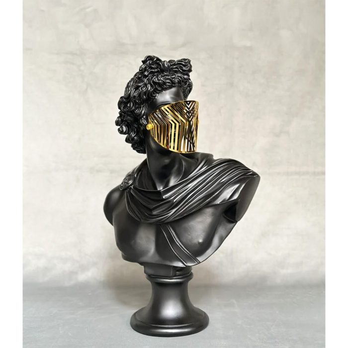 PUMPKINS HOME Ancient Roman Home Decor Statue Eros pop art sculpture object Eyes Design Decorative Object Black Head