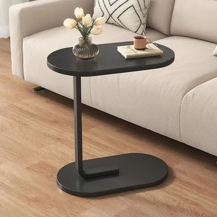 PUMPKINS HOME Home Side Tables for Small Spaces，Sofa Side Table Small Coffee Table Anti-Rust Waterproof, End Tables for Living Room Bedroom Balcony Office Black