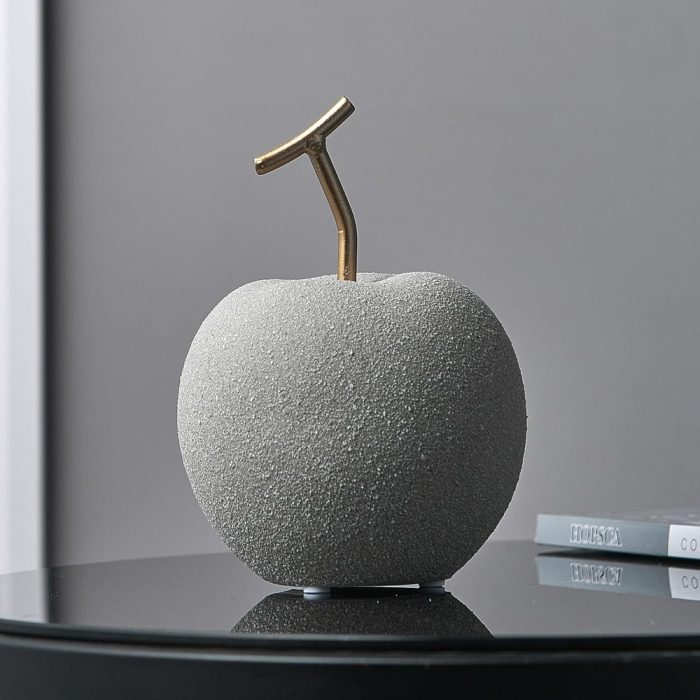 PUMPKINS HOME Apple Ceramic Statue Art Sculpture for Modern Home Decor Collectible Figurine Table Decorations for Living Room Bedroom Office Shelf Desktop