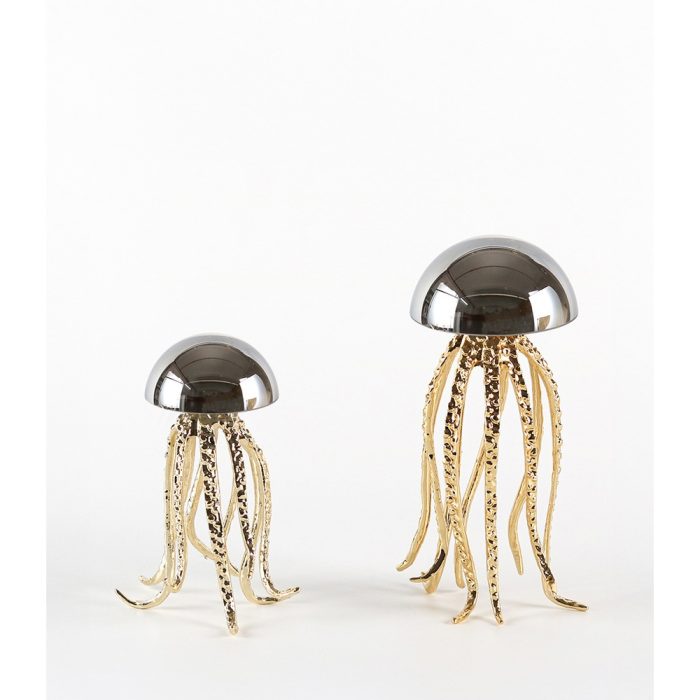 PUMPKINS HOME 2Pcs Decoration Transparent Crystal Head Jellyfish Statue Nordic Office Home Decor item