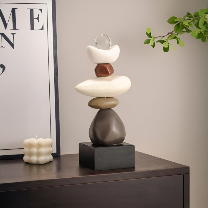 PUMPKINS HOME Creative Stone Stack Decoration Figurine Decoration Abstract Crafts Minimalist Wall Resin Stone Decor