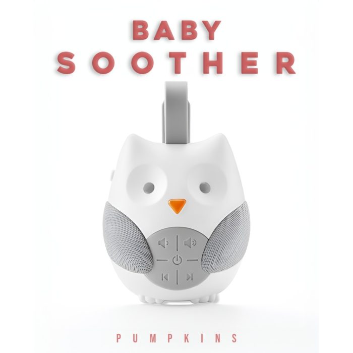 Owl White Noise Machine Baby Soother with 10 Light Music Songs 2 Natural Sounds 2 Lullabies Silicone Strap for Infants Toddlers