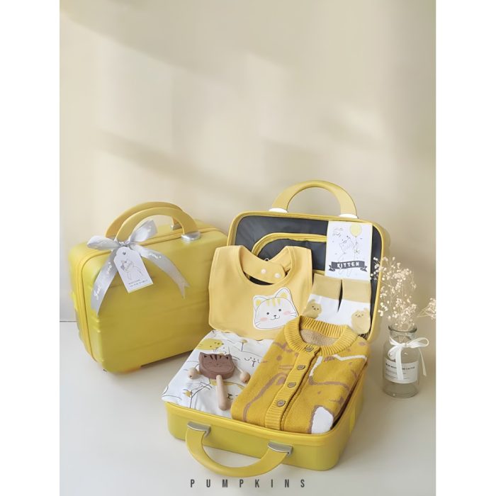 Baby Giftsets for Newborns with Rompers and little Toys in cute suitcase for Boys and Girls