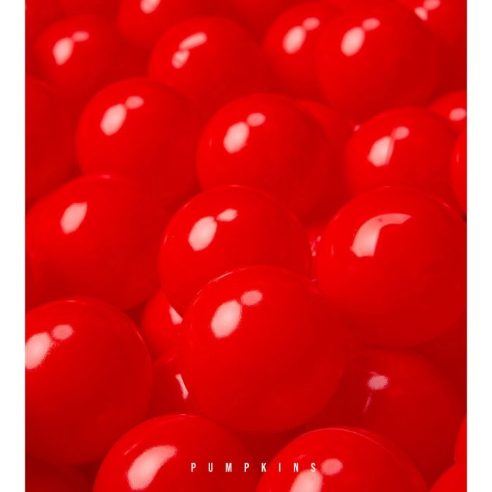 PUMPKINS Vibrant Red Ocean Fun Balls - 100 Pcs Soft Plastic Balls for Kids - Perfect for Tent, Swim Pit, Pool & Bathtub - 7cm