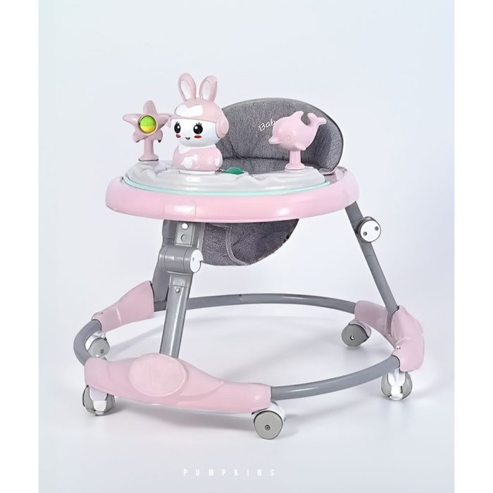 1 Baby Walker for Toddler with Parental Push Handle & 3 Height Adjustable, Baby Activity Walker with Stopper Kids Walker for 6-18 Months Boys Girls