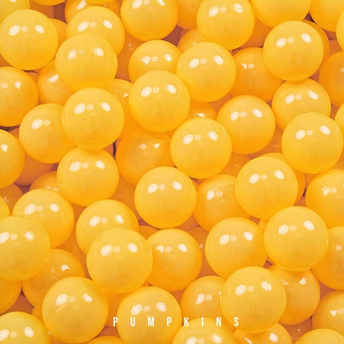 PUMPKINS Bright Yellow Ocean Fun Balls - 100 Pcs Soft Plastic Balls for Kids - Ideal for Tent, Swim Pit, Pool & Bathtub